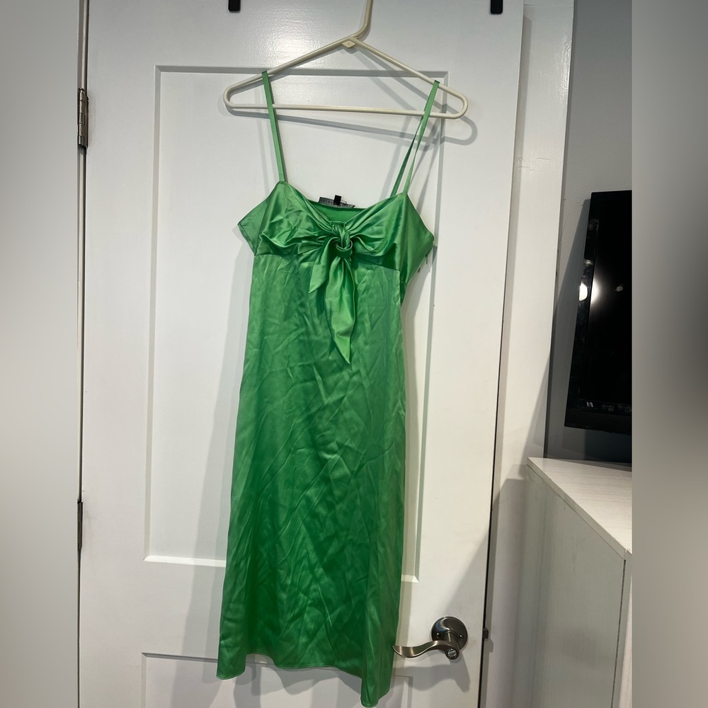ANTONIO MELANI Lime Green Silk Dress